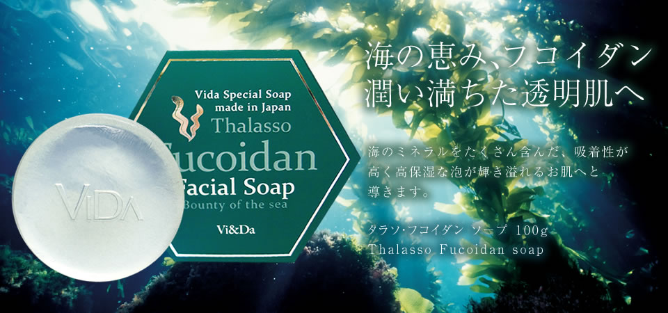 Thalasso Fucoidan Clay Cream Soap ダラソ・フコイダン フェイシャルソープ 100g 鉄腕DASH 鉄腕ダッシュ ヌメヌメ選手権 洗顔 石鹸 ソープ 美容
フコイダン 海藻 11/12放送 ヌメリ 海藻石鹸 ザ!鉄腕!DASH!!